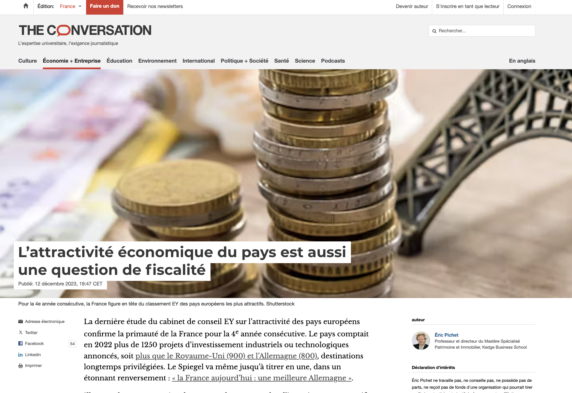 attractivite et fiscalite du pays