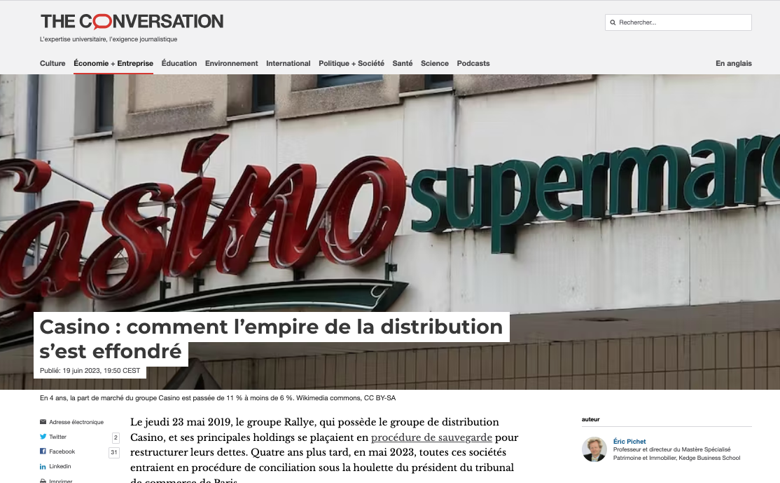 effondrement groupe Casino