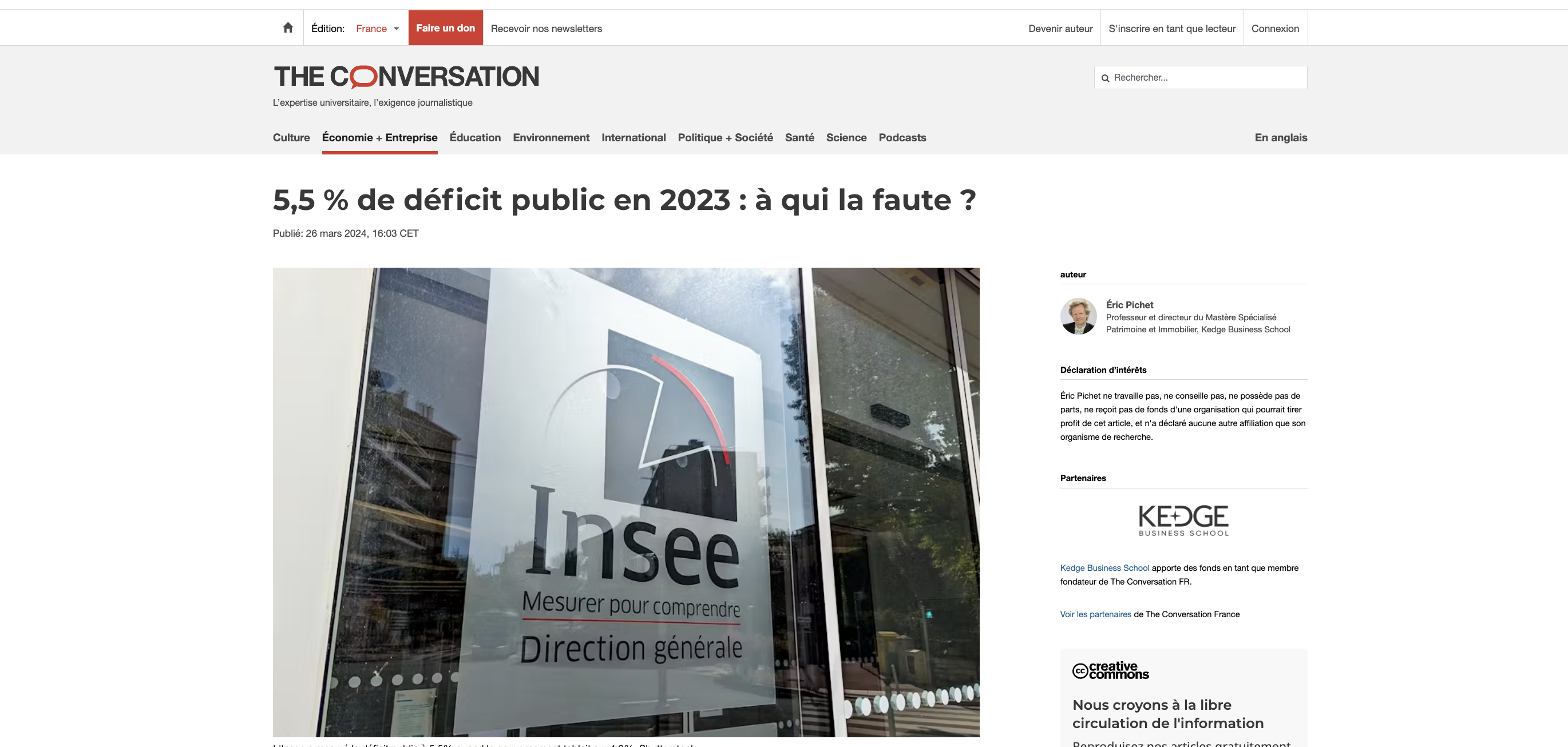responsabilite potilitique et deficit publique