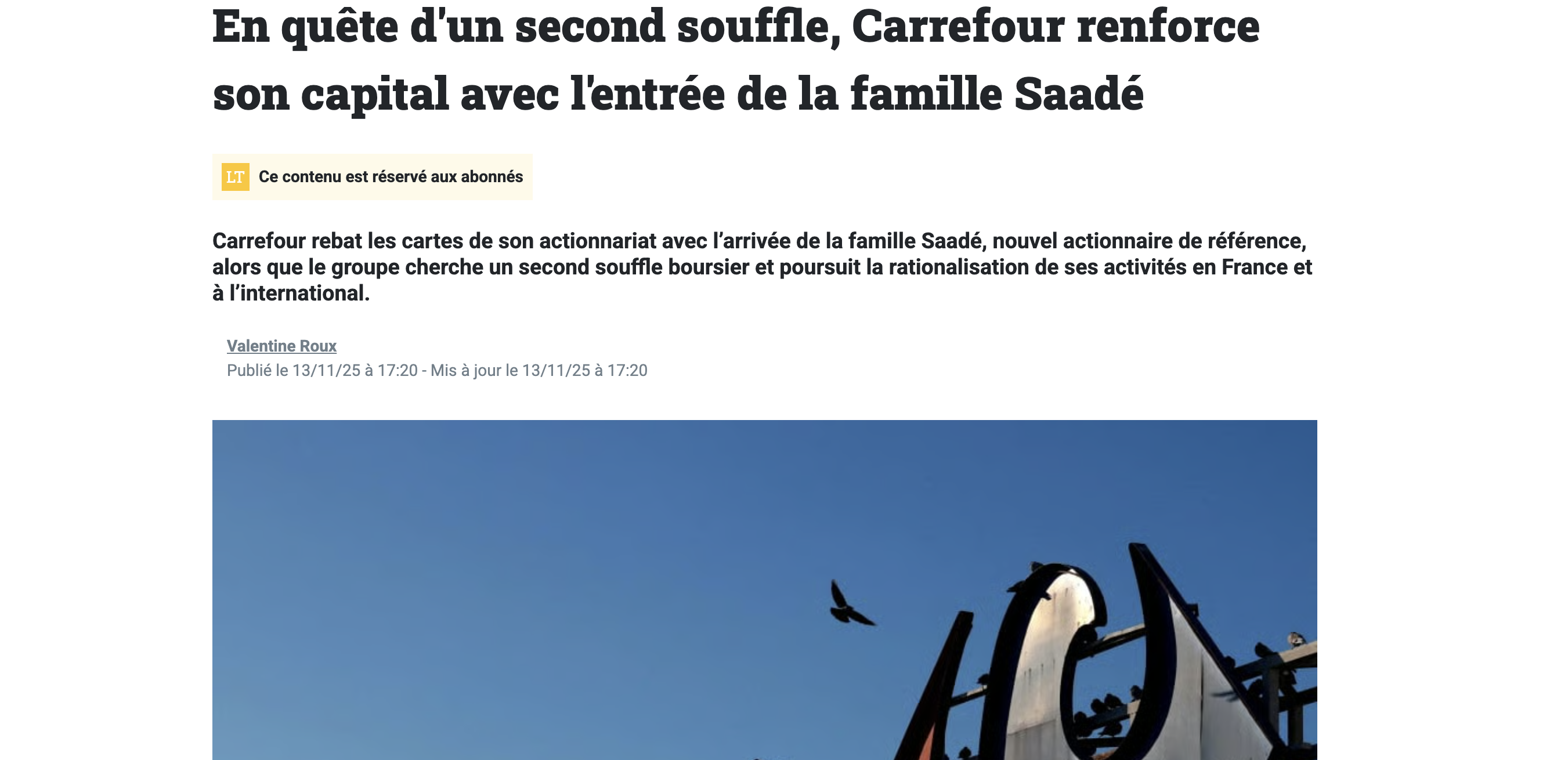 carrefour investissement famille Saade